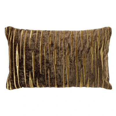 Afbeelding van Dutch Decor CONNOR Sierkussen 30x50 cm met subtiel goud accent Shitake bruin en