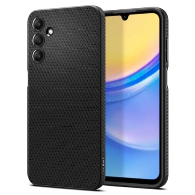 Image de Spigen Liquid Air Coque de protection pour téléphone portable polyuréthanne thermoplastique (TPU) noir mat Samsung Galaxy A15, A15 5G