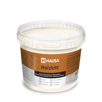 Afbeelding van HAUSA Houtplamuur 1 kg essenplamuur voor hout, houtplamuur, plamuur het repareren van houtschade, klaar gebruik, uitstekende vulkracht, sneldrogend