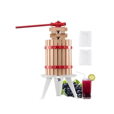 Image de VEVOR Pressoir à Fruits Manuel pour la Fabrication du Vin 6 L Panier en Bois