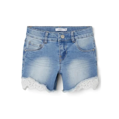 Afbeelding van Name it Nkfsalli SLIM HA NOOS Jeansshort voor kinderen, Maat: 110, Medium blue denim