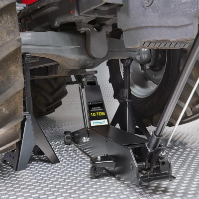 Afbeelding van Datona® Werkplaatskrik 10 ton met hoge assteunen 12 Zwart