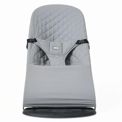 Afbeelding van Babywipstoelhoes, belltop hoes compatibel met BabyBjörn Balance, Soft &amp; Bliss hangmat, gewatteerd babyzitje voor schommelbank, hypoallergeen katoen, ergonomische pasvorm, grijs