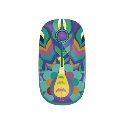 Afbeelding van TELLUR draadloze muis met 2,4 GHz nano USB ontvanger, stille klik, 1600 dpi, 3 toetsen, plug and play muis, slank en licht draagbaar design (pauw)