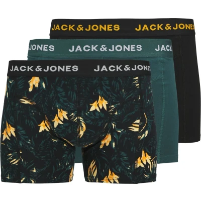 Afbeelding van Jack &amp; Jones Jactyler Trunks 3 PACK Onderbroeken, Heren, Maat: Medium, Black/deep teal