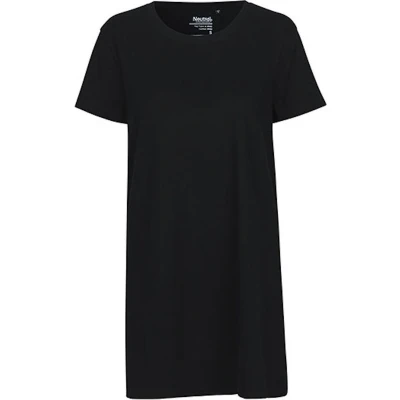 Afbeelding van Ladies&#039; Long Length T Shirt met korte mouwen Black XS
