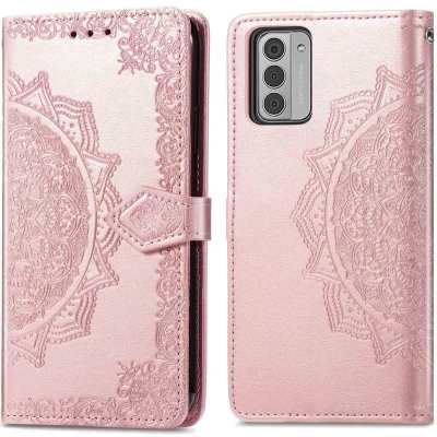 Afbeelding van iMoshion Hoesje Geschikt voor Nokia G42 Met Pasjeshouder Mandala Bookcase Rosé Goud