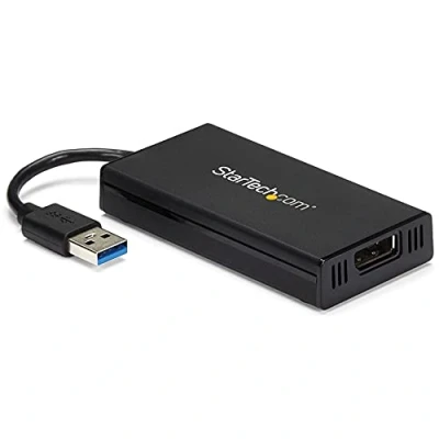 Image de StarTech.com adaptateur vid?o multi ?crans USB 3.0 vers DisplayPort 4K Carte graphique externe certifi? DisplayLink M/F vidéo DL 5500 noir