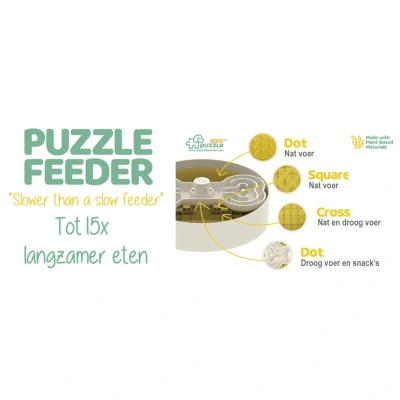 Afbeelding van Puzzle Feeder Lick Bowl Voerpuzzel Ø25x8 cm Wit Geel