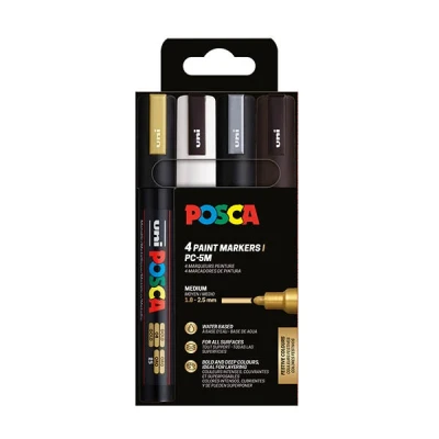 Image de POSCA SET 4 MARQ PC3M NR BC OR AGT