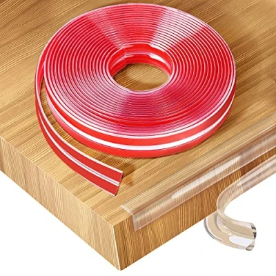 Afbeelding van Romon 6 m tafelhoekband, babybescherming, transparant, meubelbescherming, voorgelijmde pvc randbescherming, voor tafels, vensterbanken, muren