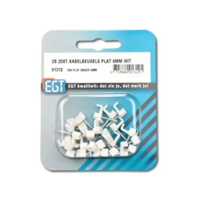 Afbeelding van Kabelbeugel plat 6mm wit 25st