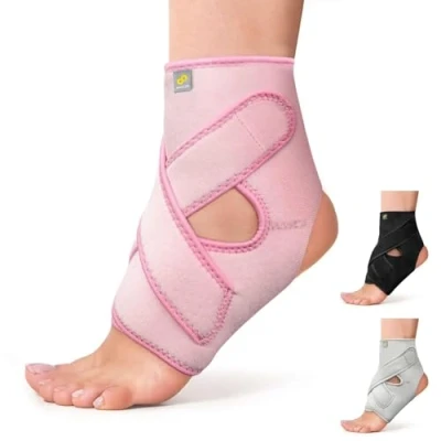 Afbeelding van Bracoo FS10 Enkelbandage multifunctionele en ademende compressie verstelbaar neopreen enkelbrace roze L/XL