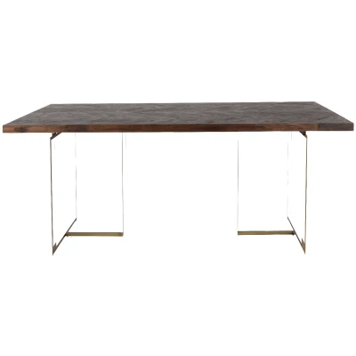 Afbeelding van Class eettafel MDF 180x90 cm bruin/goud