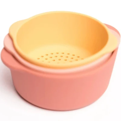 Afbeelding van Inspire My Play 3 siliconen nestkommen en zeef Perfecte Accessoires voor sensorisch speelbord tufstenen bord Speelgoed vroeg leren ontwikkeling