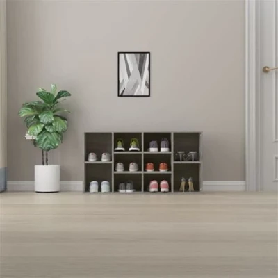 Afbeelding van vidaXL Schoenenbank 103x30x54,5 cm bewerkt hout grijs sonoma eiken