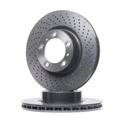 Afbeelding van BREMBO 09.D931.11 Remschijf 330 28 5 geperforeerd/interne ventilatie Gecoat High carbon Met schroeven PORSCHE: 718 Boxster Convertible