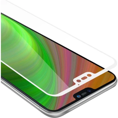 Afbeelding van Cadorabo Screenprotector geschikt voor Huawei P20 LITE 2018 / NOVA 3E Volledig scherm pantserfolie Beschermfolie in TRANSPARANT met WIT Gehard (Tempered) display beschermglas 9H hardheid 3D Touch