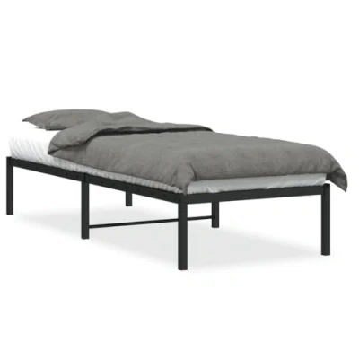 Afbeelding van vidaXL Bedframe metaal zwart 75 x 190 cm