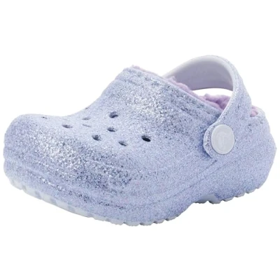 Afbeelding van Crocs Klassieke gevoerde klompen met glitter, T klompen, uniseks, kinderen, Frosted Glitter