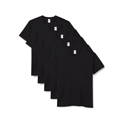 Afbeelding van Fruit of the Loom Iconic Tee, lichtgewicht Ringspun 5 stuks heren T shirt (5 stuks), Zwart (Zwart 36)