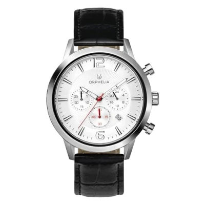 Afbeelding van ORPHELIA Tempo chronograaf herenhorloge, Zwart/Zilver, riem