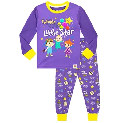 Afbeelding van CoComelon Nauwsluitende pyjama meisjes slim fit voor JJ en YoYo 6 maanden tot 5 jaar, Paars.