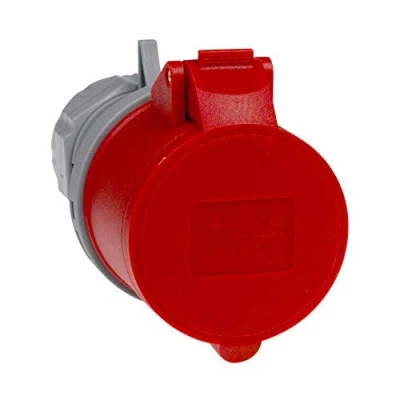 Image de as Schwabe Coupleur CEE 400 V/16 A avec raccords vissés Adaptateur 5 broches / 6 h pour l&#039;extérieur, chantiers et extérieur IP44 Gris/rouge I 60425