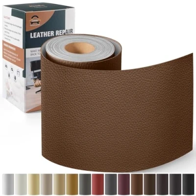 Afbeelding van OAZ Kunstlederen reparatieset, zelfklevend, 10 x 160 cm, kunstleer, voor autostoelen, meubels, banken, tassen