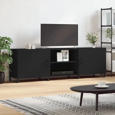 Afbeelding van Tv meubel 150x30x50 cm bewerkt hout zwart