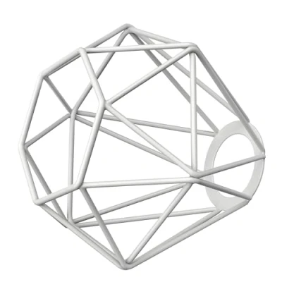 Afbeelding van ledscom.de Kooi lampenkap, wit, 155 mm Ø, vervangende lampenkap voor hanglamp, metalen kooi,