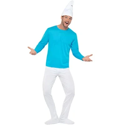 Afbeelding van FUNIDELIA Smurfen kostuum voor mannen Verkleedkleding Maat: XL Blauw
