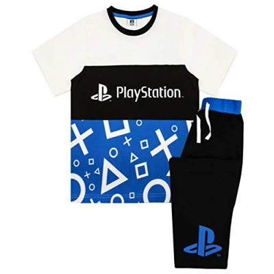 Afbeelding van Playstation Pyjama&#039;s voor jongens, gamer, cadeau, T shirt en broek, pyjama kinderen, tieners, Meerkleurig