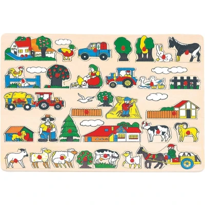 Afbeelding van Bino Vormenpuzzel Platteland Junior 30 Cm Hout 32 delig