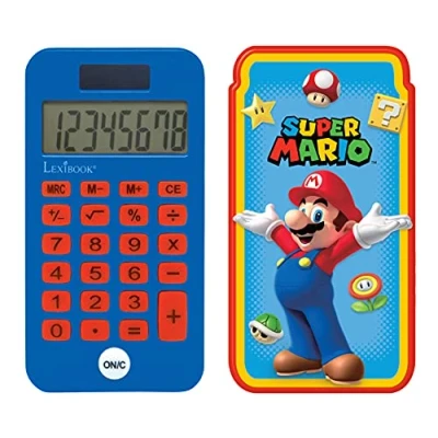 Image de Lexibook, Super Mario, Pocket calculator, Conventional and Advanced Calculator Functions, Rigid Protective Cover, with Battery, Red/Blue, C45NI