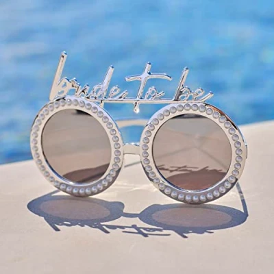 Afbeelding van Ginger Ray Bril Bride to Be zilver met parels