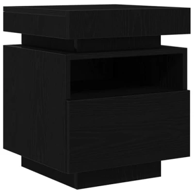 Afbeelding van vidaXL Nachtkastje Zwart Eiken Engineered hout Standaard USB C