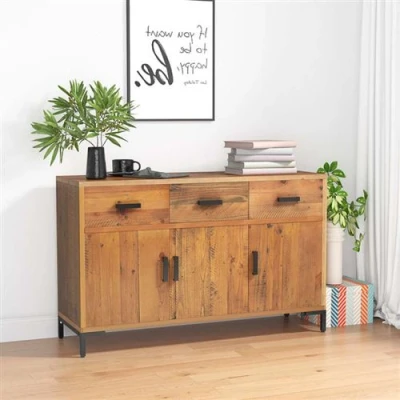 Afbeelding van Dressoir 110x35x70 cm massief grenenhout bruin