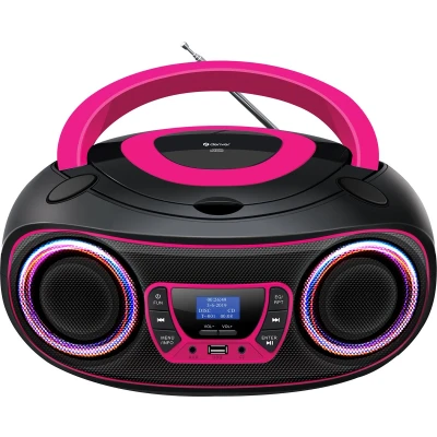 Afbeelding van Denver Draagbare DAB Radio CD Speler Kinderen Bluetooth Lichteffecten Boombox AUX FM TDB212PINK