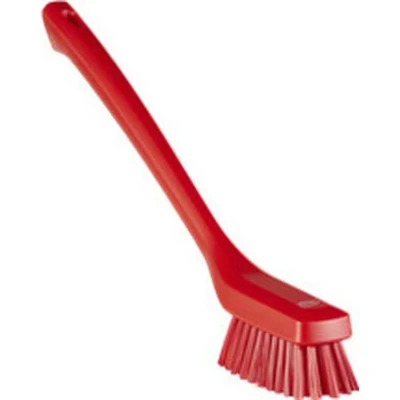Afbeelding van Vikan Steelborstels Hygiene Smalle Borstel Lange Steel Rood Harde Vezels 420mm