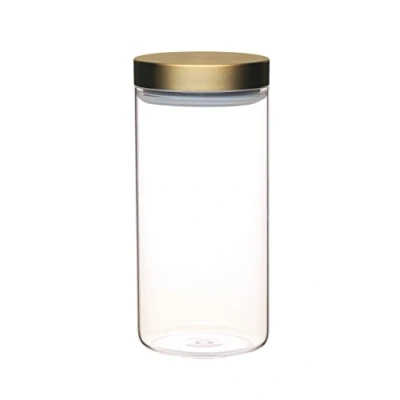 Afbeelding van KitchenCraft MasterClass Luchtdichte Grote Glazen Voorraadpot met Messing Deksel ‎‎1,5 Liter 10 x 22 Centimeter