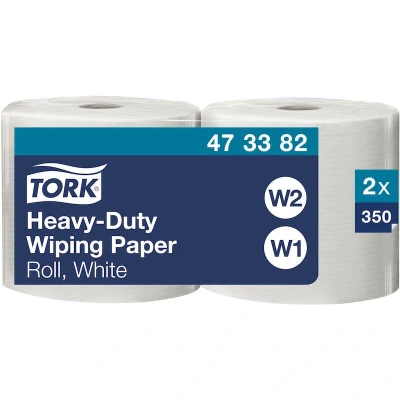 Afbeelding van Tork Extra sterke papieren doekjes, wit, W1/2, 2 x 350 vellen, 473382
