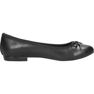 Afbeelding van Marco Tozzi Ballerina&#039;s, Dames, Maat: 38, Zwart Imitatieleer/ textiel