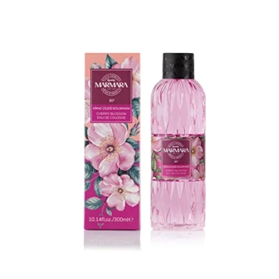 Afbeelding van MARMARA Beauté Eau de Cologne kersenbloesems 300 ml alcohol 80 verfrissende geur voor vrouwen geurwater verfrissend fris en bloemig EDC Women