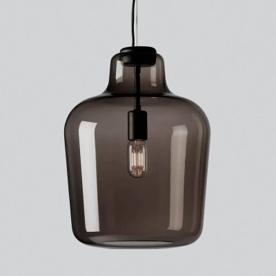 Afbeelding van Glazen hanglamp Say my name, rookgrijs