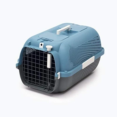 Afbeelding van CATIT Transportkooi voor katten, middelgroot, max. hoogte kat, 27 cm, blauw grijs