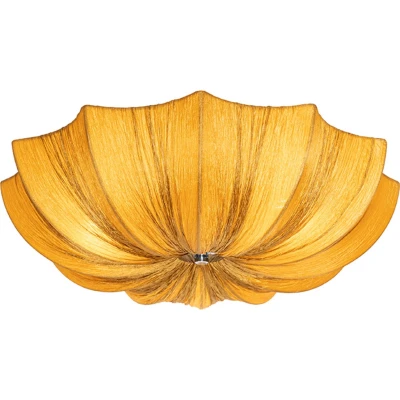 Afbeelding van QAZQA Design plafondlamp goud zijden 52 cm 3 lichts Plu