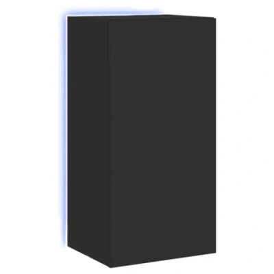 Image de vidaXL Meuble TV mural avec lumières LED noir 40,5x35x80 cm837261