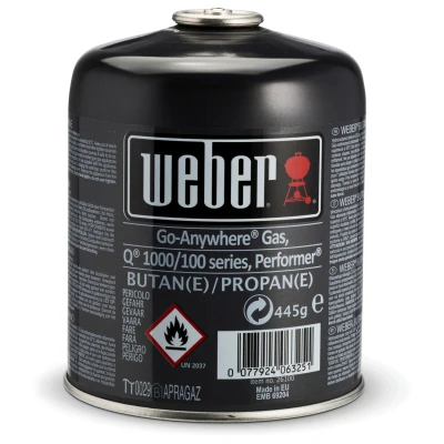 Afbeelding van Weber Gascartouche Voor Q100 Q1000 Performer Deluxe Go Anywhere Summit Charcoal Zwart Gasflessen
