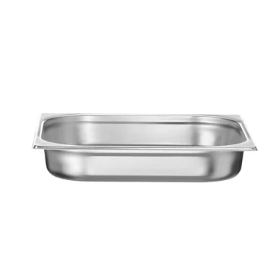 Afbeelding van HENDI Gastronorm bak, GN 2/3, hittebestendigheid 40 C tot 300 C, te gebruiken in convectieovens, koelkasten, waterbaden, chafing schijven, 5,5 l, 354 x 325 65 mm, roestvrij staal